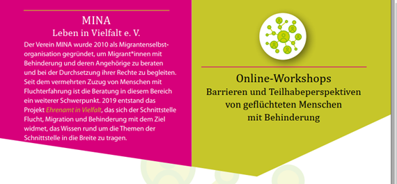 Online-Workshopreihe Inklusion für alle? Teilhabeperspektiven an der Schnittstelle Flucht & Behinderung